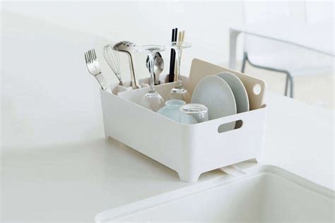Ample room for drying dishes, glassware, tableware, cutting boards, pots and pans; 10 Easy Pieces: Space-Saving Dish Rack for Small Kitchens