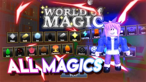 Level 1 Level 60 All Magics Showcase Roblox World Of Magic Youtube