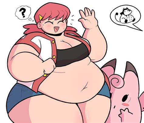 Rule 34 Big Breasts Enormous Belly Fat Gym Leader Huge Belly