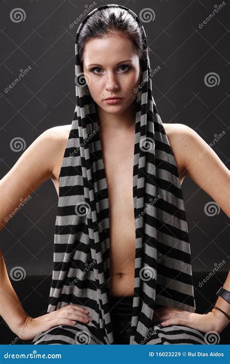 scarf stock image image of dark gorgeous people hairstyle 16023229