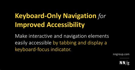 Keyboard Only Navigation For Improved Accessibility