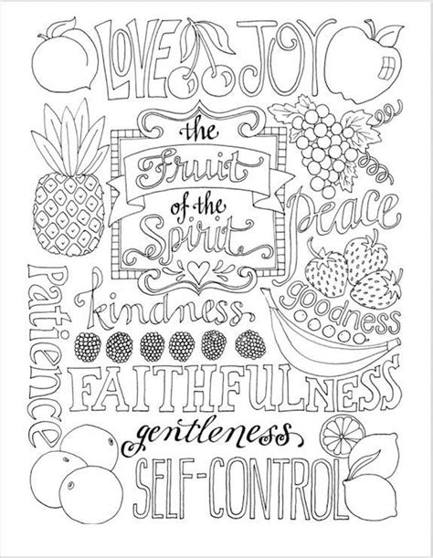 Printable fruit of the spirit coloring pages. Pin on Mindful Mondays