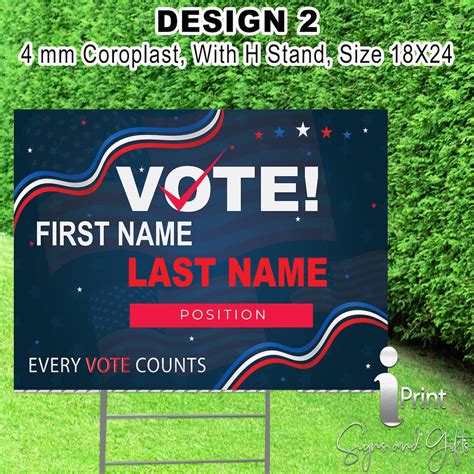 Custom Made Political Sign Campaign Yard Sign 18x24 Yard Etsy