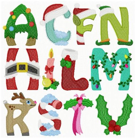 Alphabet Christmas Christmas Alphabet Christmas Embroidery