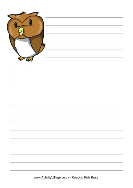 Owl Writing Paper Free Printable Printable Templates