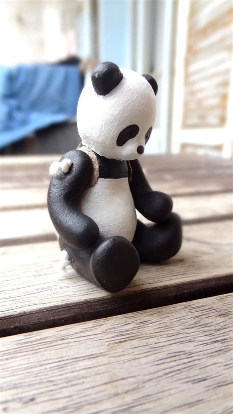 Little Panda Polymer Clay Doll Totem Animal Articulated Etsy
