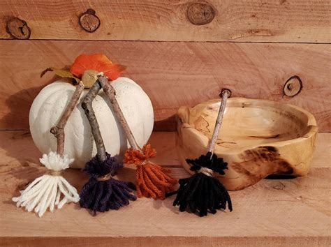 4 Mini Witch Brooms Witch Broom Set Witchy Halloween Decor Etsy