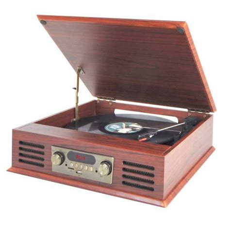 Nostalgic Classic Wood Bluetooth Belt Drive Stereo Turntable