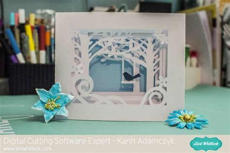 Shadow Box Card tutorial for Cricut Design Space with Karin