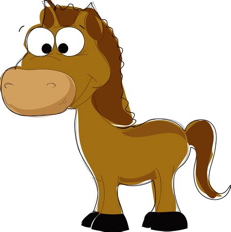 Drawn Pony Brown Horse Caballo Animado En Png Clipart Full Size