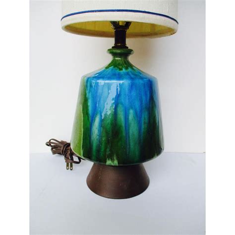 Image Of Mid Century Modern Turquoise Ceramic Table Lamp Lamp Table