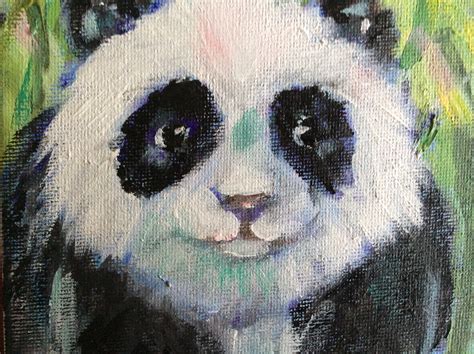 Panda Painting Original Painting Childrens Art Panda Etsy