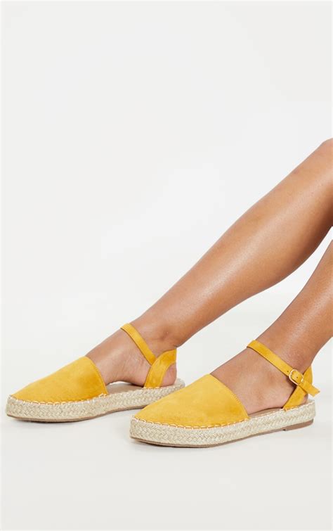 Yellow Espadrille Flat Sandal Shoes Prettylittlething