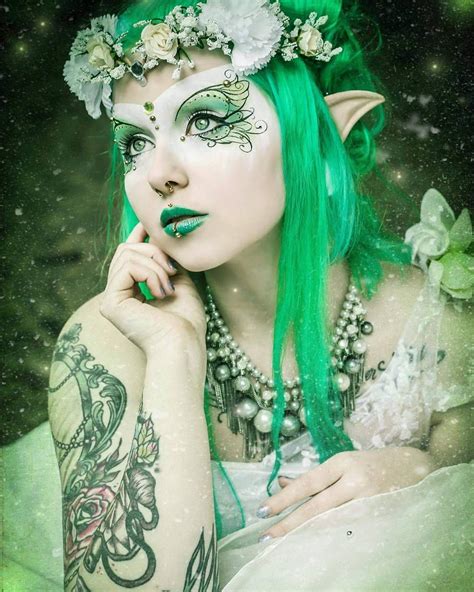Beautiful Tattooed Fairy Elf Cosplay Makeup The Eye Esign Is Just Amazing Elf Makeup Fairy