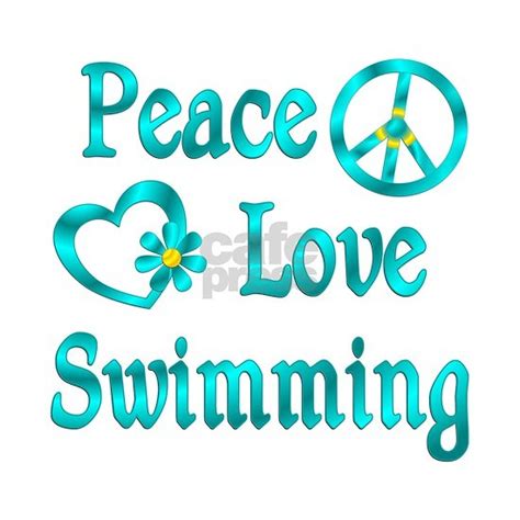 Peace Love Swimming Patches By Fundesigns Cafepress