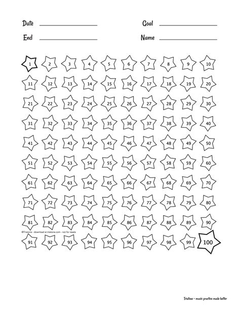 Printable Pdf Chart Of 100 Stars Print And Share With Your Twinklers