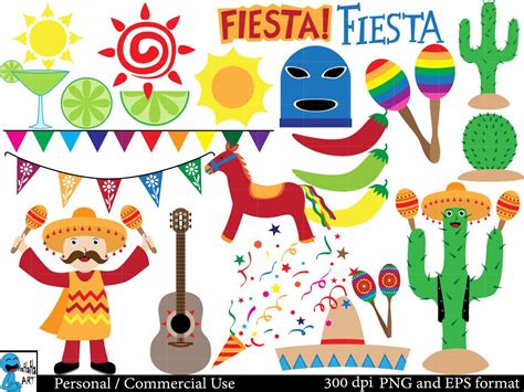 Fiesta Set Clipart Digital Clip Art Graphics Personal Commercial