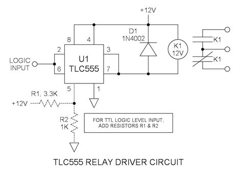 555 Tlc555 Relay Driver Circuit