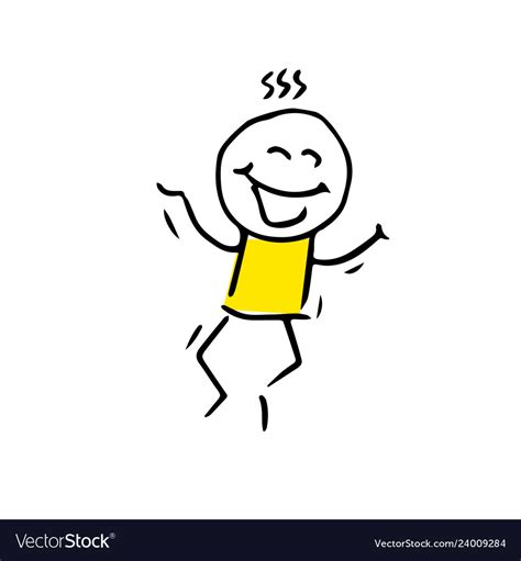 Excited Jumping Stick Figure