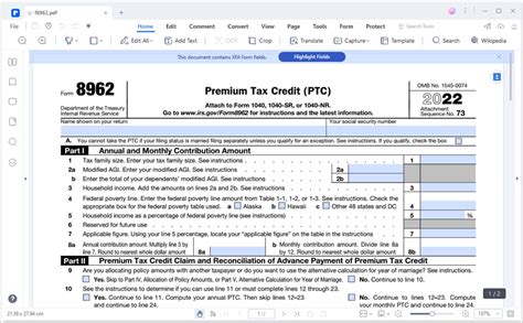 2023 Form 8962 Instructions Printable Forms Free Online