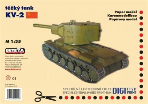 Kv 2 Soviet Heavy Tank From Betexa Paper Card Model Kit Papercraft 1 35