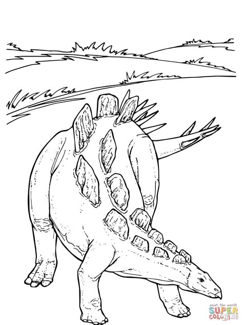 Wuerhosaurus Stegosaurid Dinosaur coloring page | Free Printable