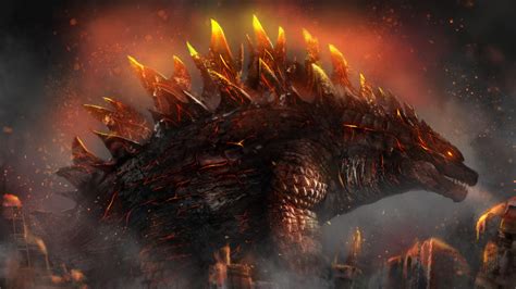 Black Godzilla With Fire On Eyes And Body 4k Hd Movies Wallpapers Hd