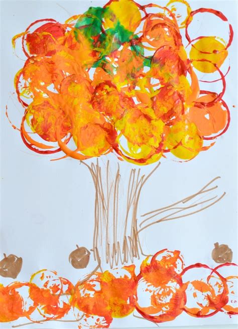 Fall Art Projects For Kids Easy Fall Tree Printing Fun Littles