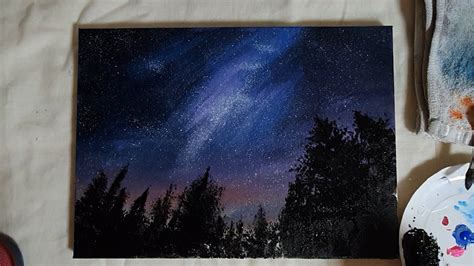 Acrylic Paintinggalaxy Forest 7 Youtube