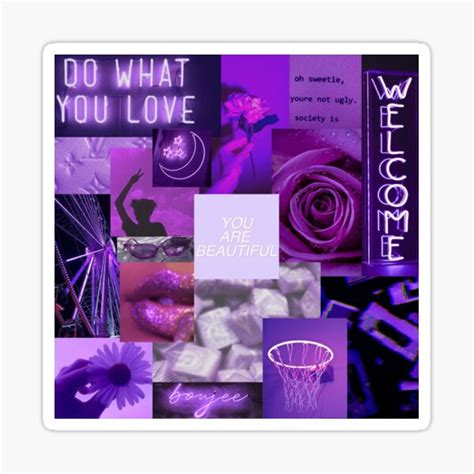 Purple Mood Board Sticker For Sale By Delaneyspinks46 Redbubble