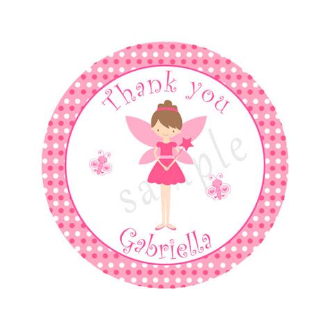 Most of these toppers could also double as a thank you tag. Printable Personalized Cute Pink Fairy Thank You Tags - Birthday Party