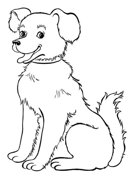 Printable Dog Coloring Page To Print And Color For Free Smiling Dog