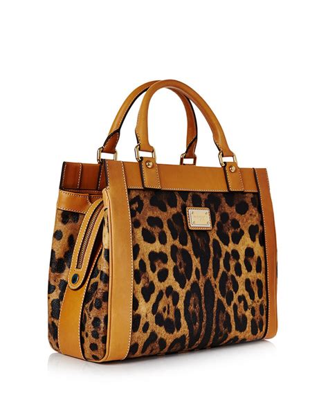 Dolce And Gabbana Leopard Print Leather Structured Bag Designer Bags