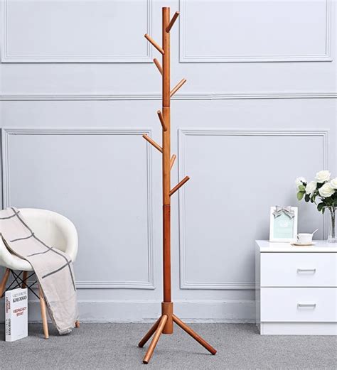 Buy Wooden Tan Coat Stand By House Of Quirk Online Coat Stands Coat