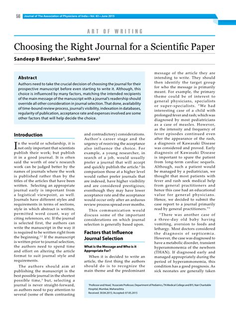 How To Write A Scientific Article For A Medical Journal