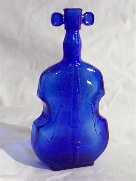 Vintage Cobalt Blue Violin Bottle Etsy
