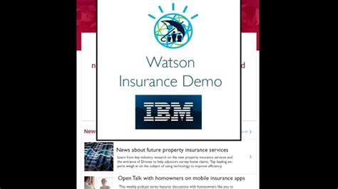 Watson Insurance Demo Video Youtube