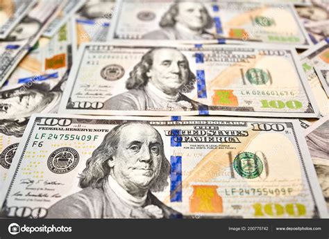 Hintergrund Sind 100 Dollar Scheine Geld Amerikanische Hundert Dollar