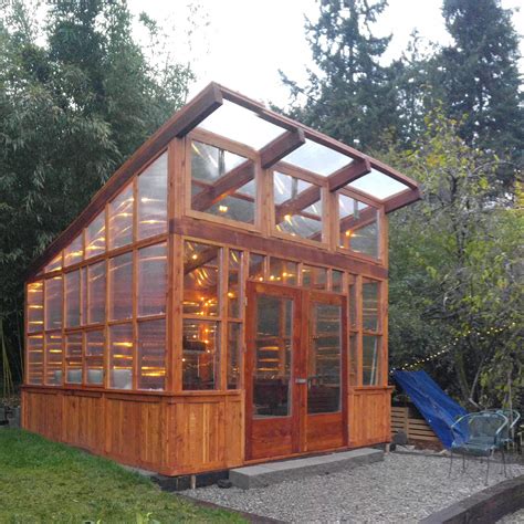 Beautiful Modern Slant From Nw Green Panels Backyard Greenhouse