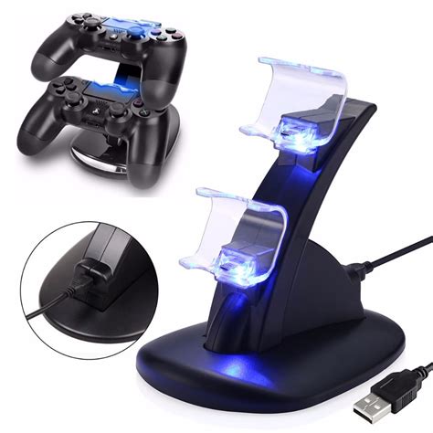 Dual Usb Charger Fast Charging Dock Station Stand For Sony Ps4