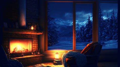 Sleep Deeply With Crackling Fireplace In A Relaxing Winter Cozy