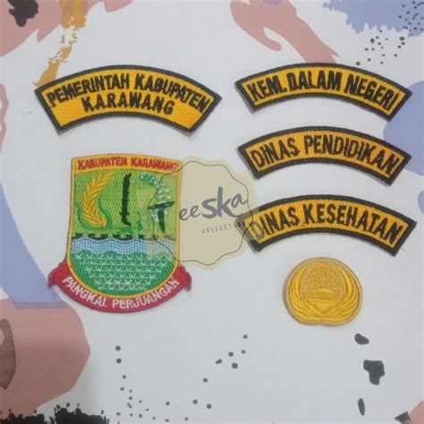 Jual Set Bet Badge Logo Dan Lokasi Bordir Seragam Pdh Khaki Pns Pria