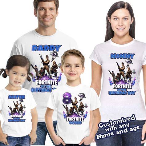 Check out these fortnite birthday party ideas and supplies! Fortnite game shirt | Camisas de cumpleaños, Souvenirs de ...
