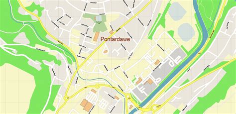 Swansea Area Uk Map Vector City Plan High Detailed Street Map Editable
