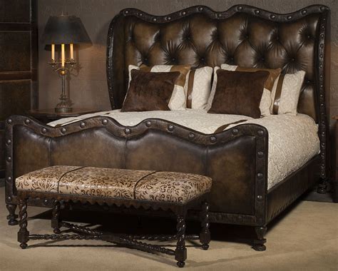 1 Luxury Leather Bed With Eye Catching Western Styling