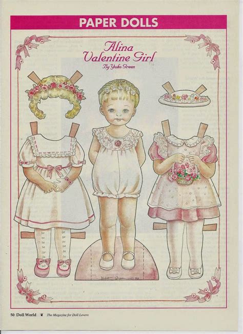 Miss Missy Paper Dolls Alina Valentine Girl