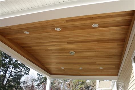 But, they also add their own texture, color, and interest with the cedar. Monroe Deck 50x25 W/ 20x20 overhang with cedar ceiling