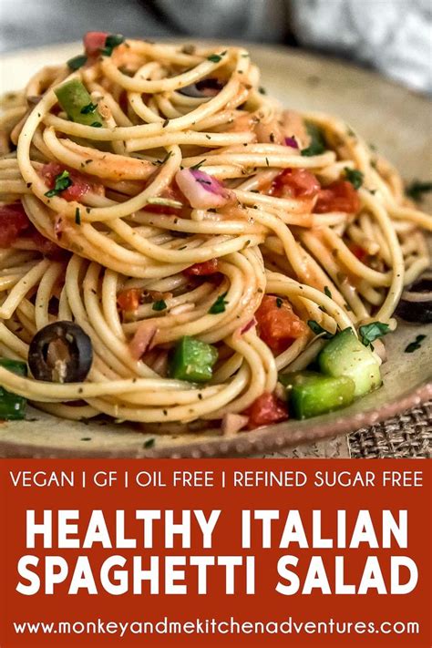 You've got carbs from the noodles, of course, and it's not really a pasta salad without some sort of crunchy. Healthy Italian Spaghetti Salad | Recipe | Spaghetti salad ...