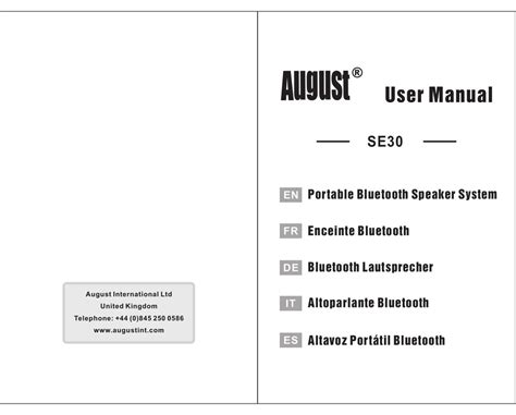 August Se30 User Manual Pdf Download Manualslib