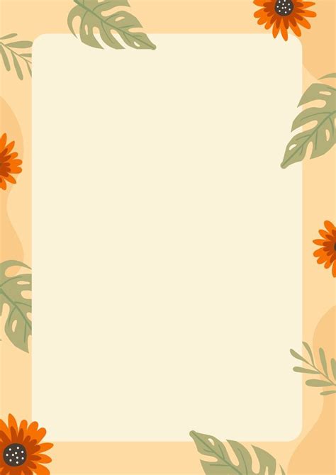 Canva Template Brown Floral Page Border In 2023 Brown Floral Page